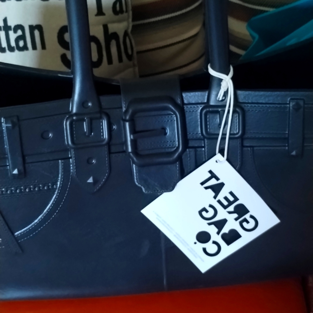 Great bag Co Black or Teal rubber Tote